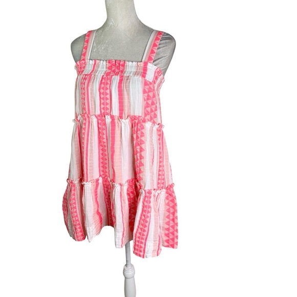 Elan Babydoll Neon Pink Cotton Mini Dress Size S - Picture 3 of 9